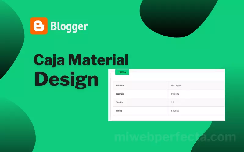 Cómo crear cajas en material design en blogger